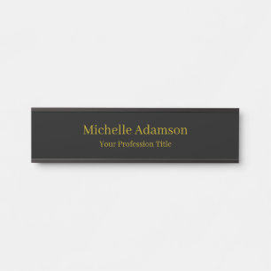 Gold & Black Colour Professional Plain Modern Door Sign