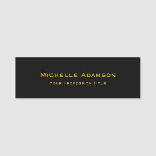 Gold & Black Colour Professional Plain Modern Name Tag