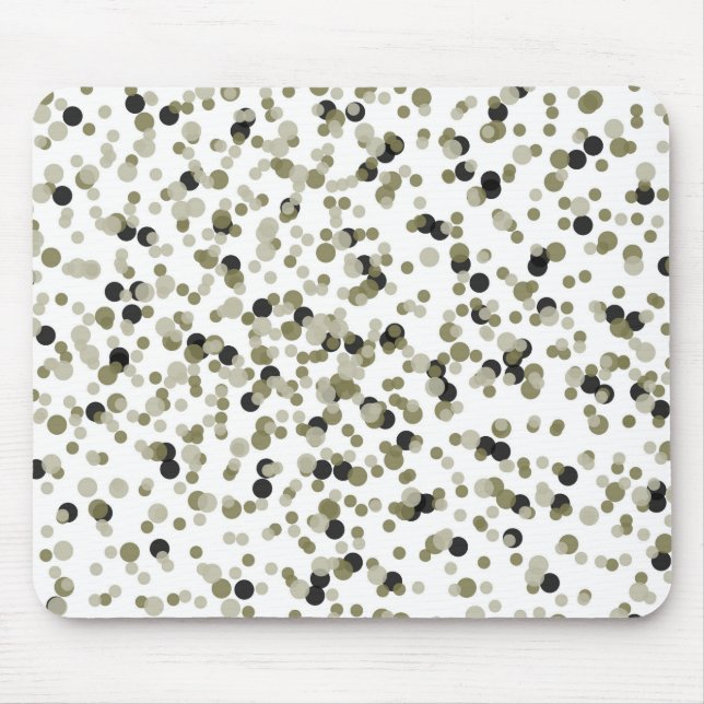 Gold Black Confetti Dots Mouse Pad (Front)