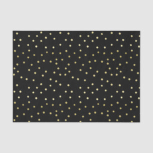 Gold & Black Confetti Polkadots Tissue Paper