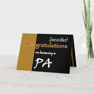 Gold Black Congratulations Physician's Assistant Card