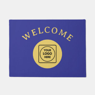 Gold Black Custom Business Logo doormat