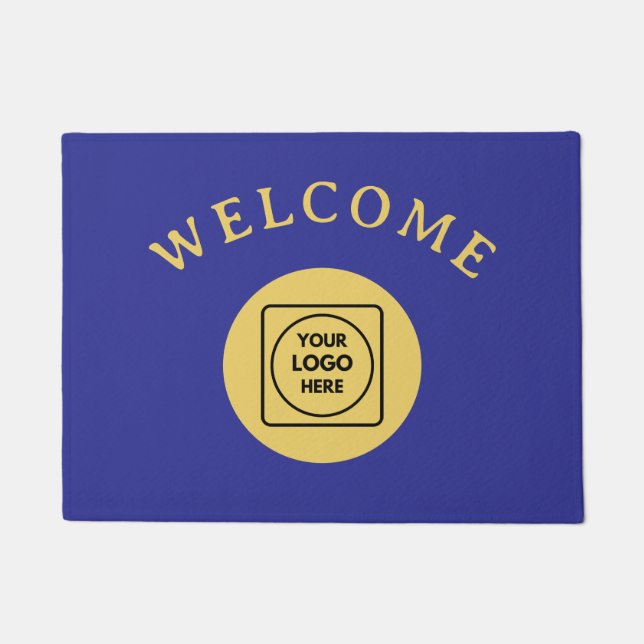 Gold Black Custom Business Logo doormat (Front)