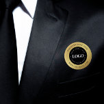 Gold & Black Custom Logo Text Business Corporate  2 Inch Round Button<br><div class="desc">Promote your business with this elegant button,  featuring gold gradient background,  custom logo & text. Easily add your details by clicking on the "personalize" option.</div>