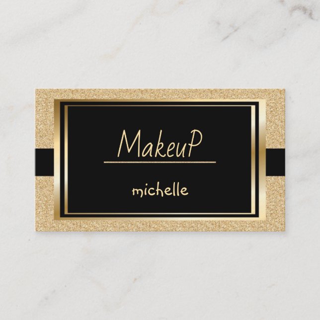 Gold Black Custom Professional Business Card (Front)