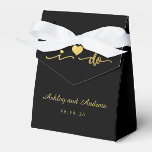 Gold Black Cute Fun I Do Wedding Favour Box