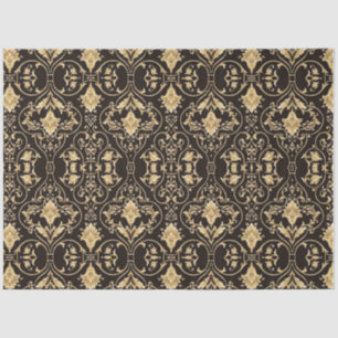 Gold Black Design Decoupage Background Tissue Paper