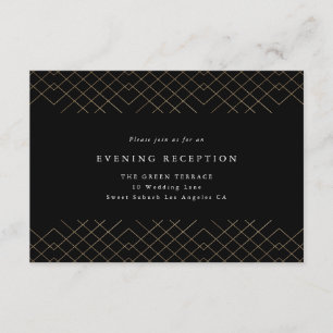 Gold Black Elegance Diamond Geo Deco Wedding Enclosure Card