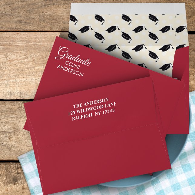 Gold & Black Elegant Graduation Envelopes  (Gold & Black Elegant Graduation Stationery Set: Luxury Invitations, Envelopes)