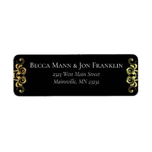 Gold Black Elegant Swirl Gothic Wedding