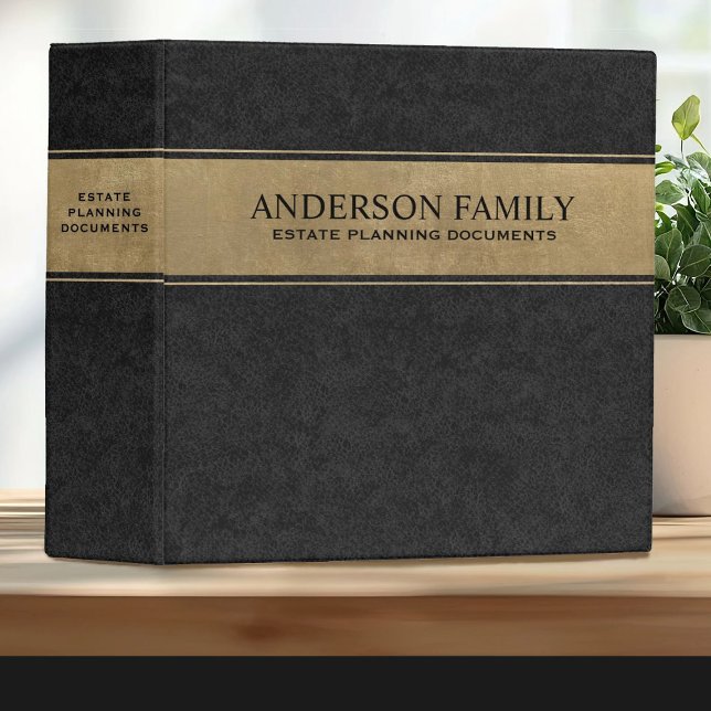 Gold Black Estate Planning Documents Binder (A simple, elegant black and gold estate planning binder for your important documents)