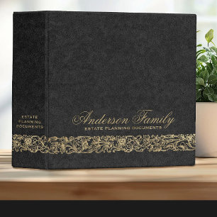 Gold Black Estate Planning Important Documents Binder