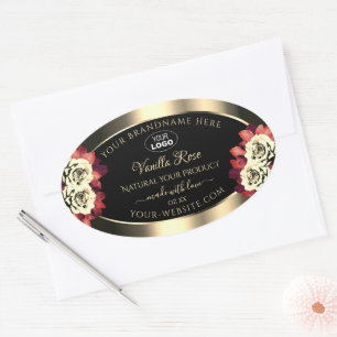 Gold Black Étiquettes Crème rouge Roses Ajouter le