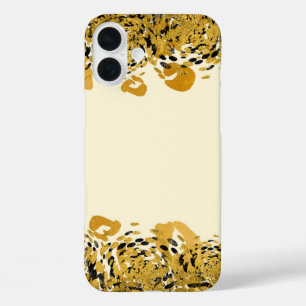 Gold & Black Exotic Jungle Cheetah Glamour Cream iPhone 16 Plus Case