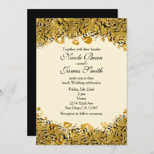 Gold & Black Exotic Jungle Cheetah Invitations