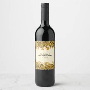 Gold & Black Exotic Jungle Chic Leopard Wine Wine Label