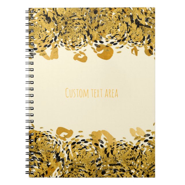 Gold & Black Exotic Jungle Elegant Cheetah Glam Notebook (Front)