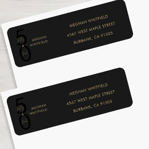 Gold Black Fifty and Fabulous Script 50th Birthday