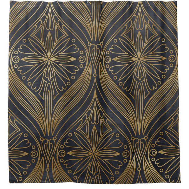 Gold Black Filigree Damask (Front)