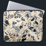 Gold Black Floral Leaves Illustration Pattern Laptop Sleeve<br><div class="desc">This elegant and modern pattern is perfect for the stylish and trendy woman. It features a faux printed gold foil, black, gray, and white hand-drawn flowers, and leaf illustration pattern. It's a chic, pretty, unique, and luxe design; ideal for the sophisticated and classy lady. All blooms and leaves are one-of-a-kinds...</div>