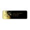 Gold & Black Floral Scroll Wedding Address Label