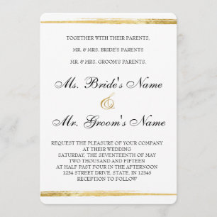 Gold & Black Formal Wedding Invitation