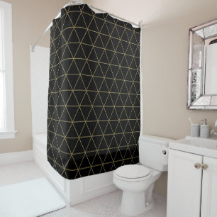 Gold Black Geometric Triangles Boho Glam Minimal 
