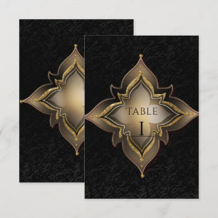 Gold Black Glam Exotic Chic Party Numéro de table