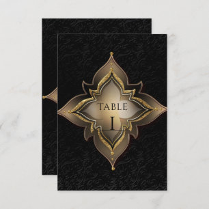 Gold Black Glam Exotic Chic Party Table Number