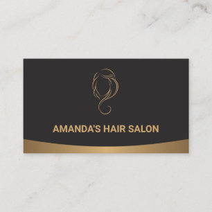 Gold Black Glamour Stylist Hair and Beauty Business Card