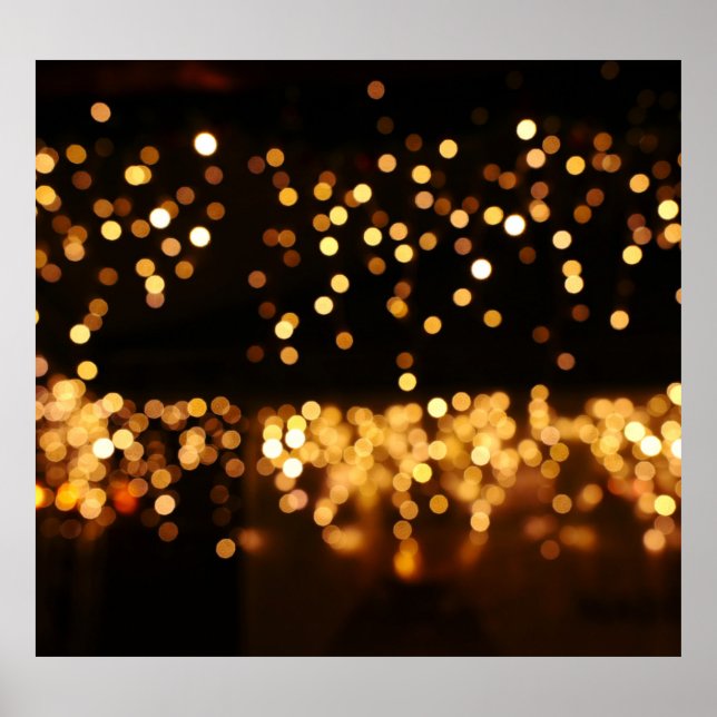 Gold Black Glitter: Abstract De-focused Background Poster (Front)