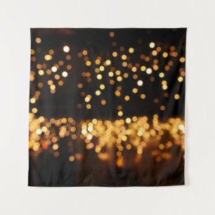 Gold Black Glitter: Abstract De-focused Background Tapestry