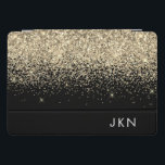 Gold Black Glitter Girly Monogram Initials iPad Pro Cover<br><div class="desc">Gold and Black Faux Foil Metallic Sparkle Glitter  Monogram Name Laptop Case. This makes the perfect sweet 16 birthday,  wedding,  bridal shower,  anniversary,  baby shower or bachelorette party gift for someone that loves glam luxury and chic styles.</div>