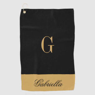 Gold Black Golf Towel