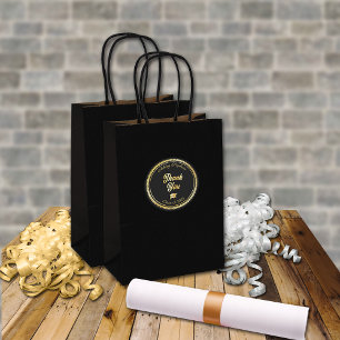 Gold Black Grad Cap Class of 2026 Thank You Classic Round Sticker