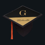 Gold Black Graduation Cap Topper<br><div class="desc">Gold Black</div>