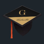 Gold Black Graduation Cap Topper<br><div class="desc">Gold Black</div>