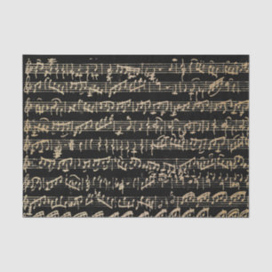 Gold Black Handwritten Sheet Music Vintage 