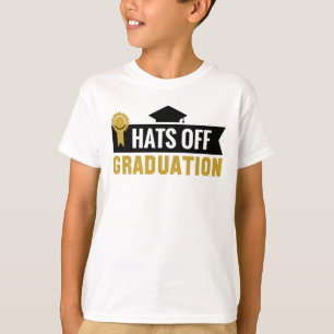 Gold Black Hats Off Graduation Ribbon Boys' T-Shirt