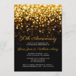 Gold Black Hollywood Glam 50th Wedding Anniversary Invitation<br><div class="desc">This dazzling invitation is perfect to celebrate the anniversary of a special couple in your life. Features an elegant gold and black design that will be sure to complement any elegant party theme.</div>