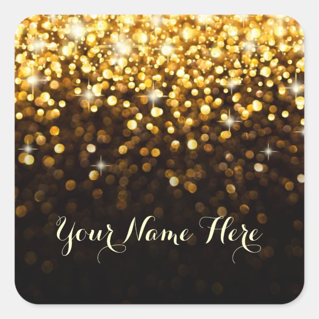 Gold Black Hollywood Glitz Glam Place Sticker (Front)