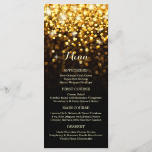 Gold Black Hollywood Glitz Glam Wedding Menu