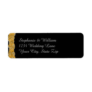 Gold & Black Irish Wedding Return Address Label