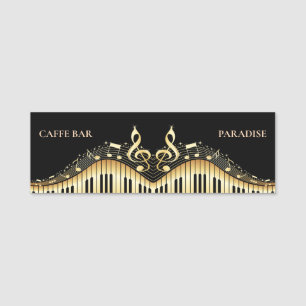 Gold & Black Keyboard Name Tag