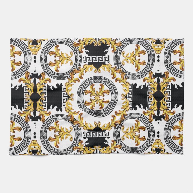 Gold black kitchen towel (Horizontal)