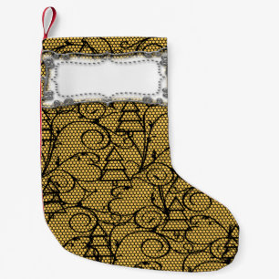 Gold & Black Lace Tree or Mantle Stocking