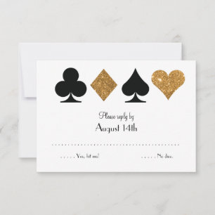 Gold Black Las Vegas Mariage Réponse Faux Parties 