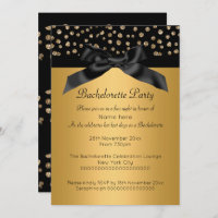 GOLD BLACK LEOPARD DIAMOND BACHELORETTE INVITATION