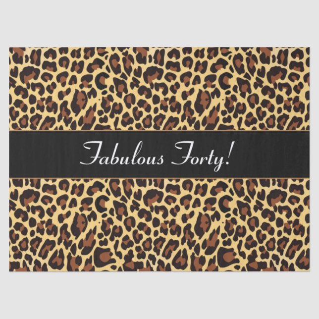 Gold Black Leopard Fabulous 40 Birthday A23 Tissue Paper (Front)