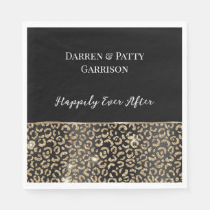 Gold Black Leopard Napkin
